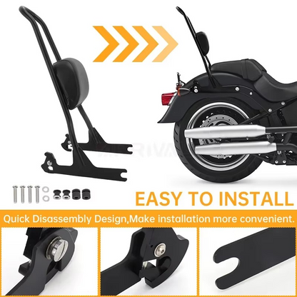 Removable Bike Backrest with Synthetic Leather and Metal Frame