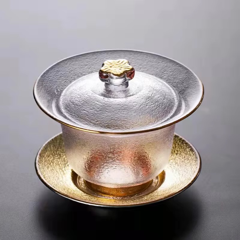 Traditional Handcrafted Ceramic Gaiwan Tea Set for Home Use