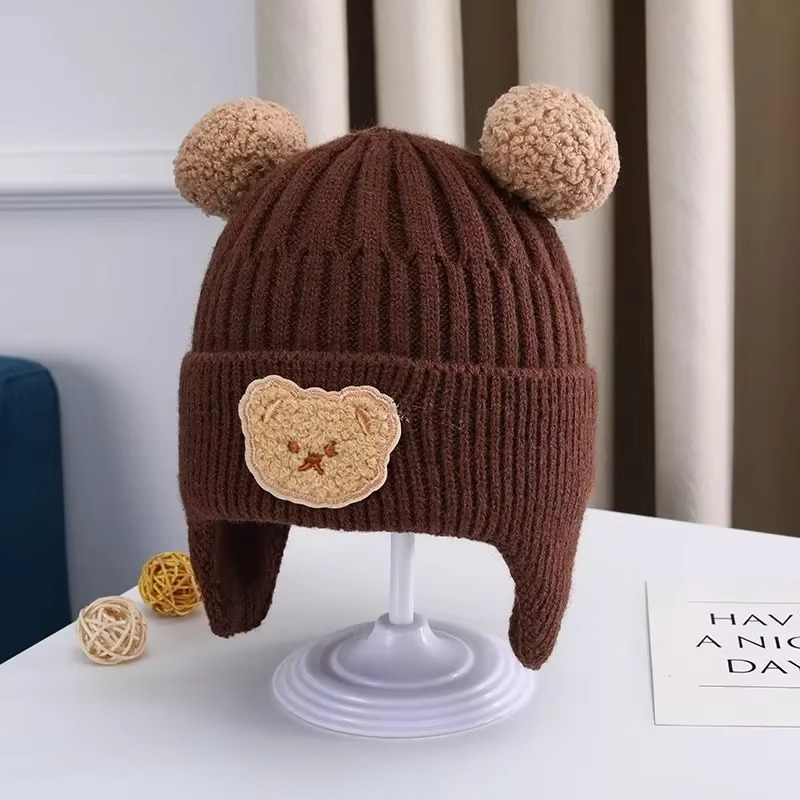 Soft Baby Beanie Hat with Teddy Ears
