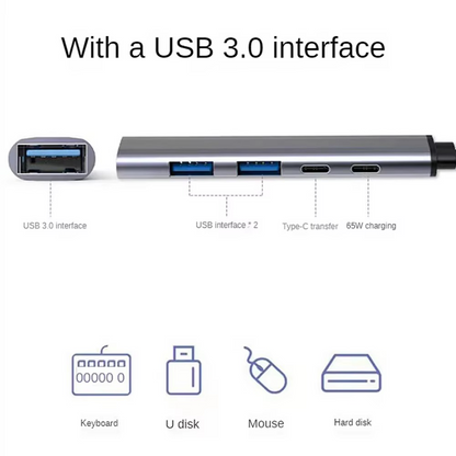 Compact USB C Adapter 5 in 1 with Fast Charging