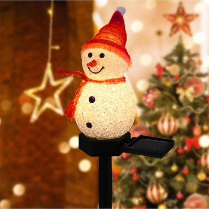 Festive Solar Powered Snowman Yard Light - Hehif