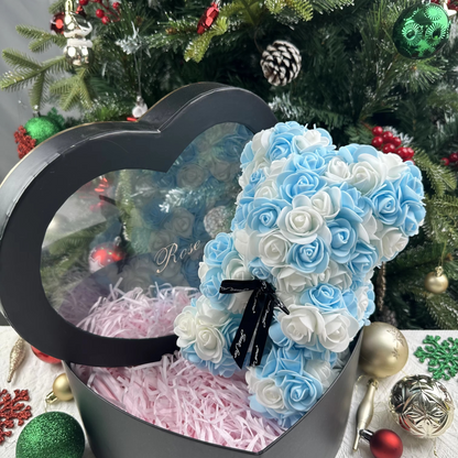 Lovely Rose Teddy Bear Figure in Gift Box