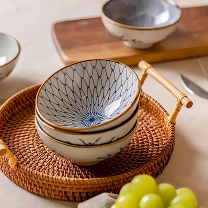 Delicate Porcelain Bowl Set for Food and Dessert