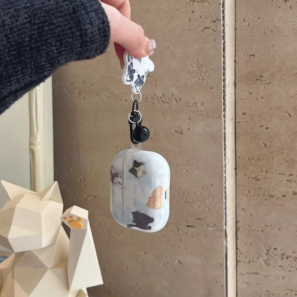 Fun Animal Earbud Case with Small Bell Charm