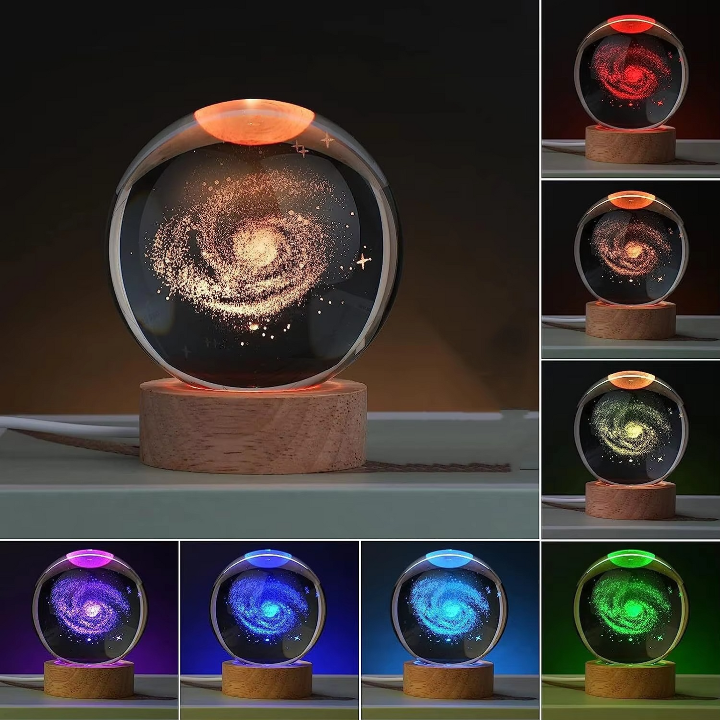 Colorful Globe Nightlight with Stars and Moon Design