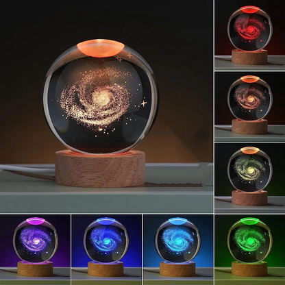Colorful Globe Nightlight with Stars and Moon Design