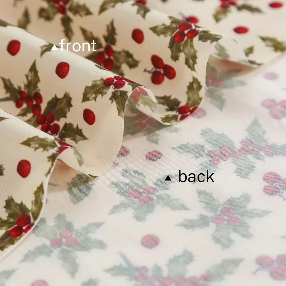Festive Winter Bird Printed Quilting Fabric