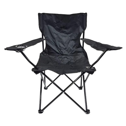 Compact Collapsible Camping Chair with Arms and Drink Holder