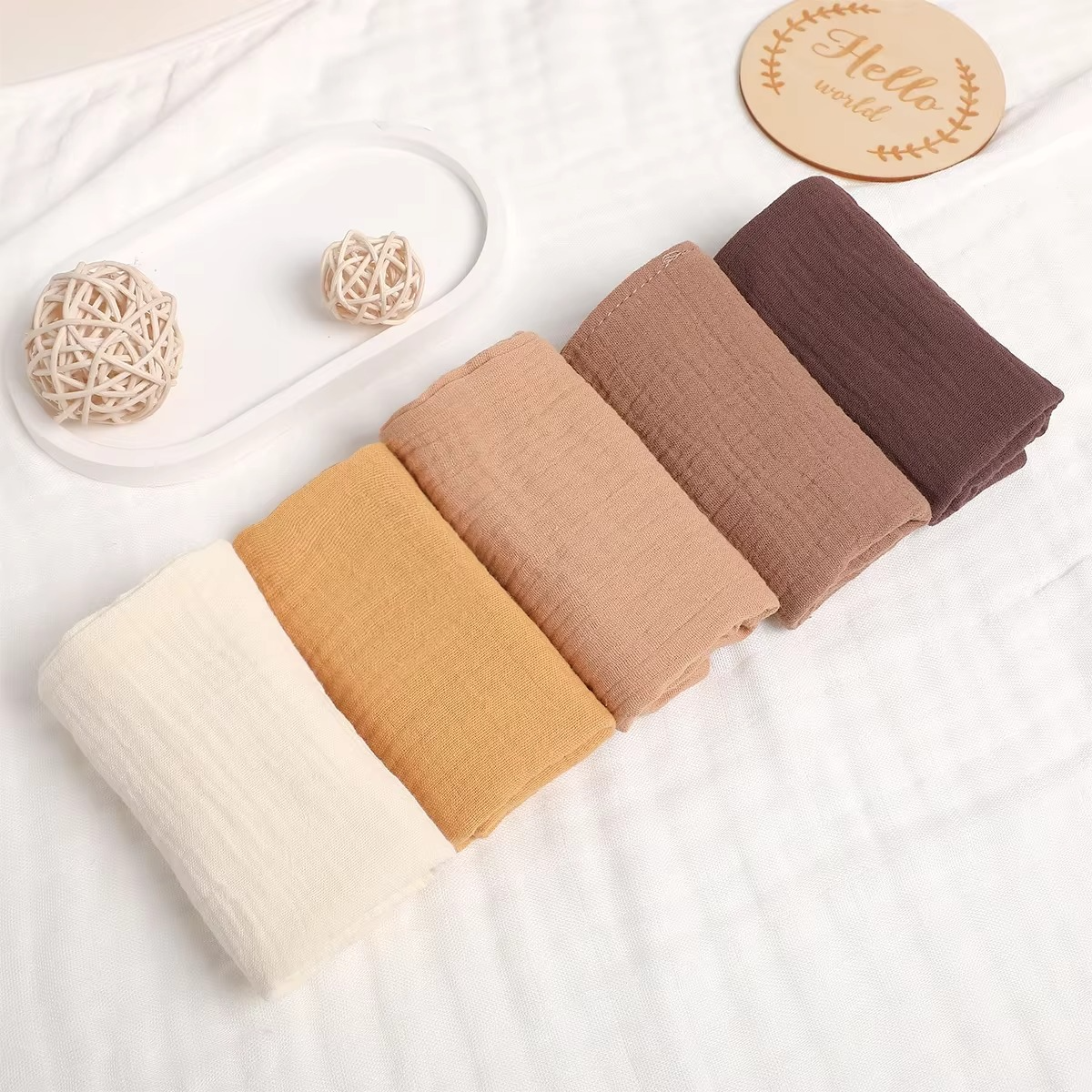 Gentle 6-Piece Organic Cotton Baby Towel Set