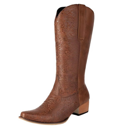 Comfortable Low Heel Western Boots for Women