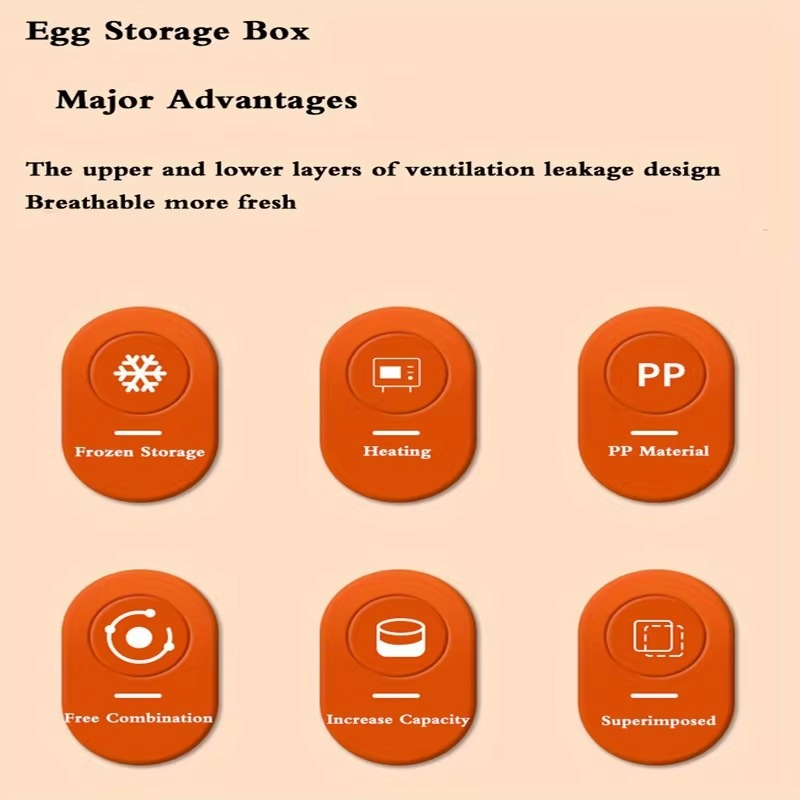 Compact 2 Tier Fridge Egg Holder Container