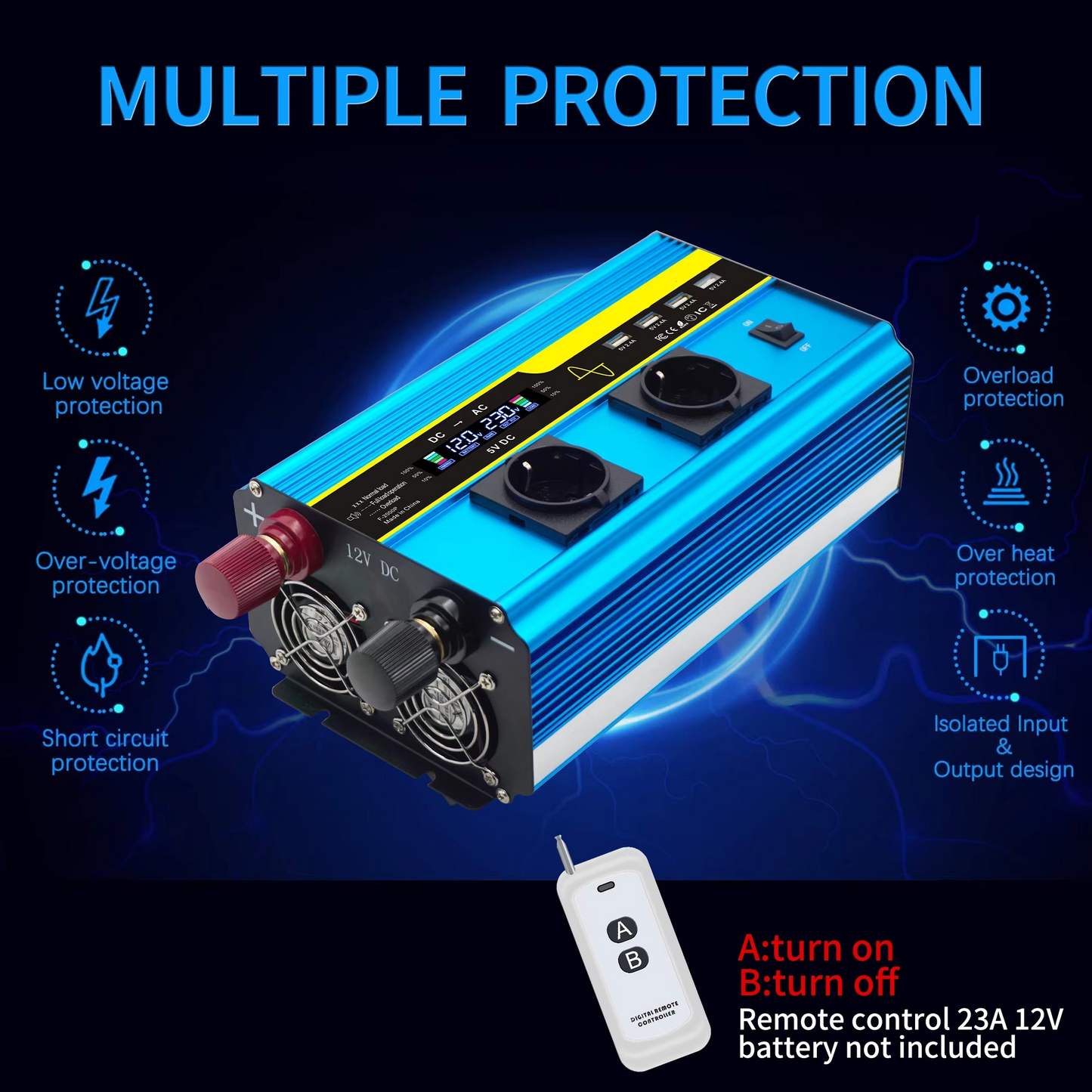 High Power DC to AC Converter for Car and Solar
