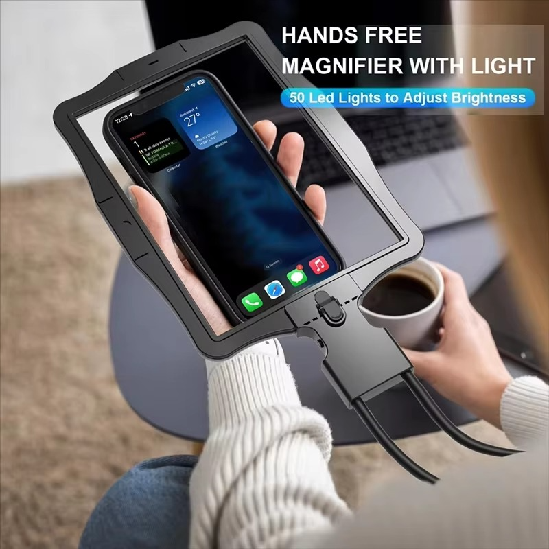 Bright Adjustable Handsfree Magnifying Lamp with 5X Lens