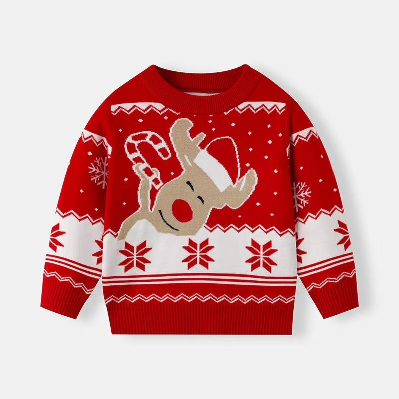Cozy Childrens Xmas Jumper Soft Knit Winter Sweater