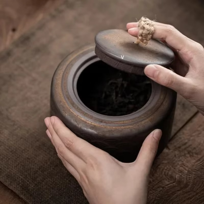 Airtight Ceramic Storage Canister for Tea Coffee Sugar