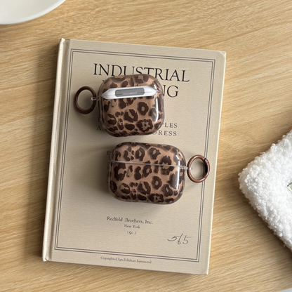 Fall Vintage Leopard Clear Brown AirPods Case Cover