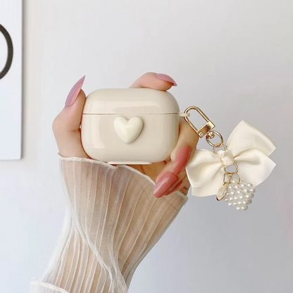 Decorative Pearl AirPods Case with Bow Charm