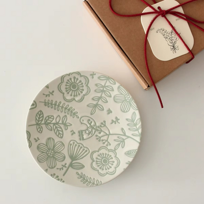 Vibrant Floral Pattern Porcelain Dinner Plate 6.7 Inch