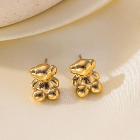 Sweet Bear Necklace and Earrings Set for Women