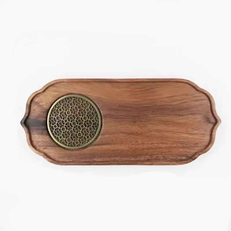 Elegant Wooden Tea Server with Built-in Drainage System - Hehif