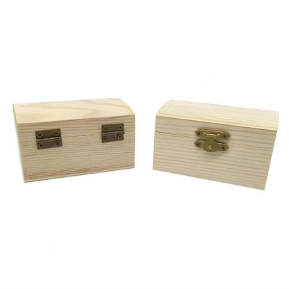Rustic Wooden Storage Trunk with Lock and Hinged Top