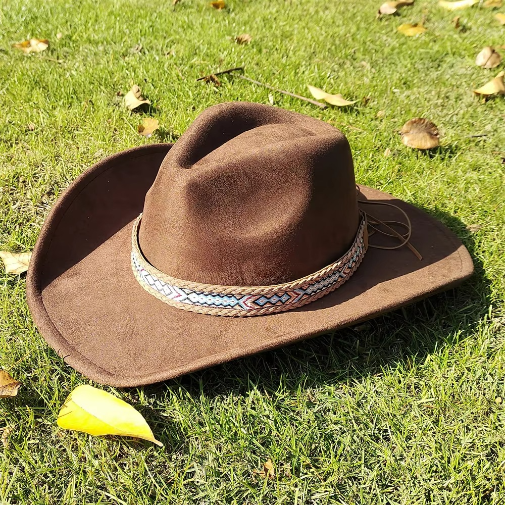 Vintage Leather Cowboy Hat for Men and Women