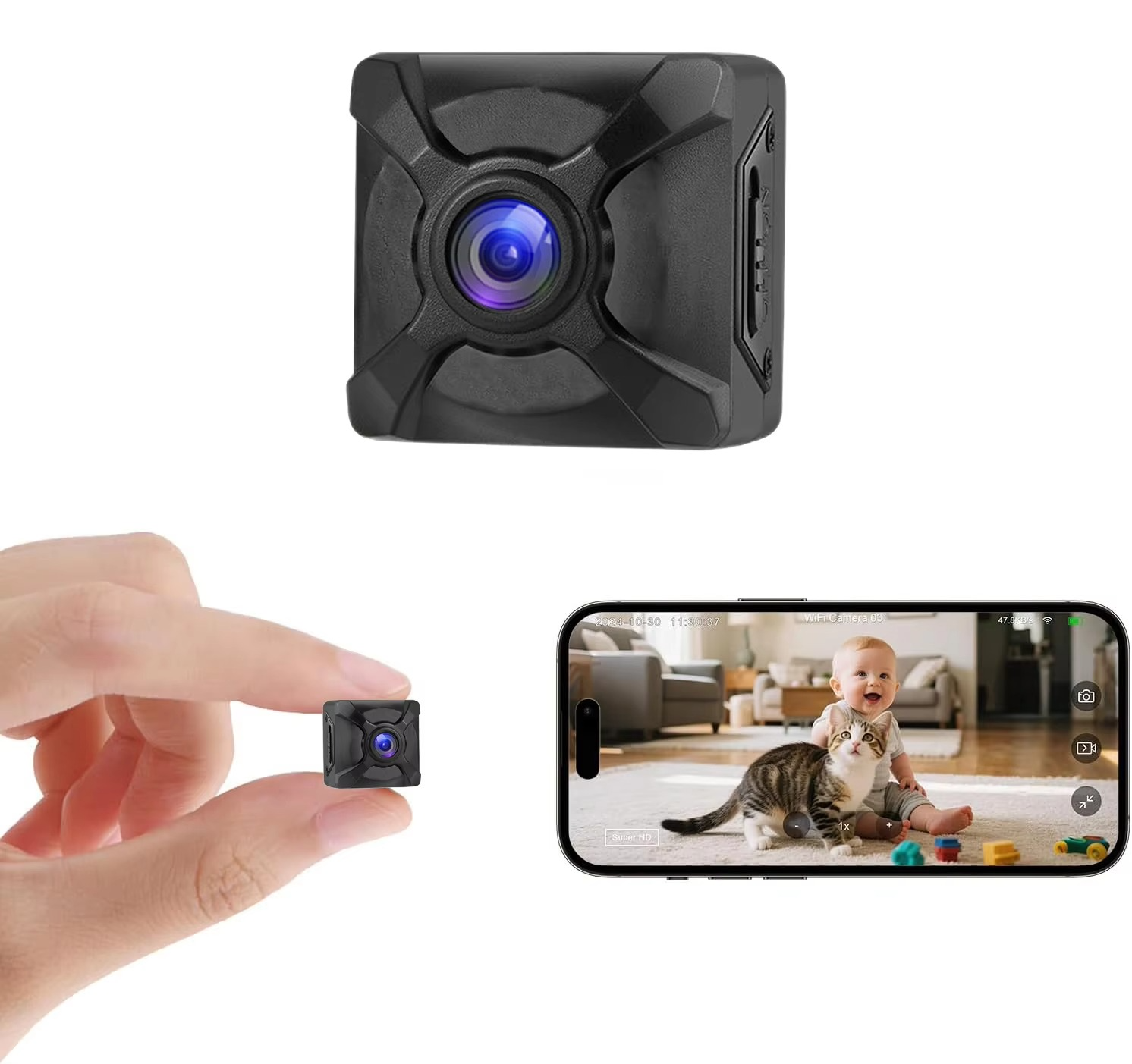 Compact 4K WiFi Security Camera with Motion Alert - Hehif