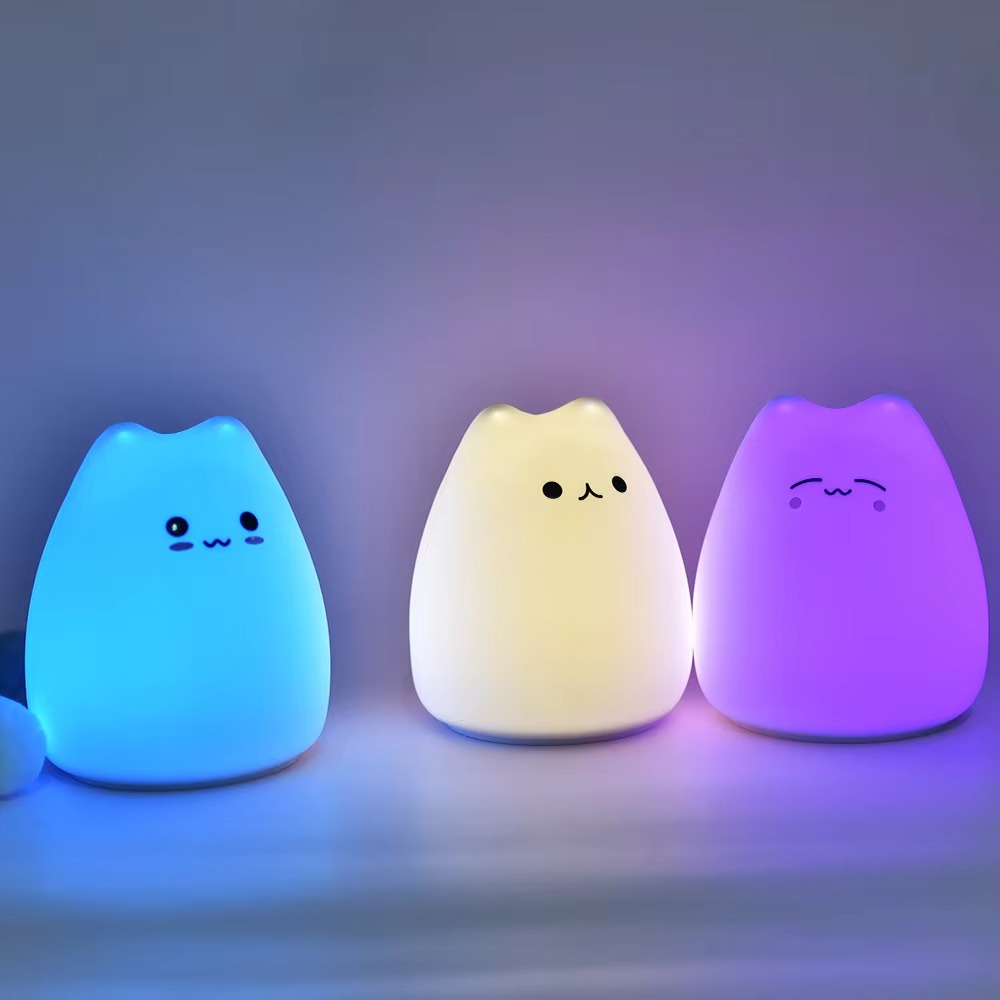 Colorful Kitty LED Nightlight with Touch Control