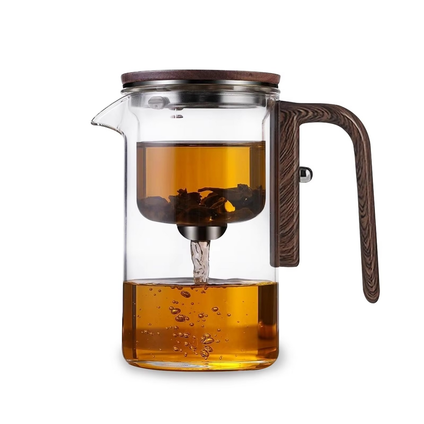 Clear Glass Infuser Teapot with Insulated Handle
