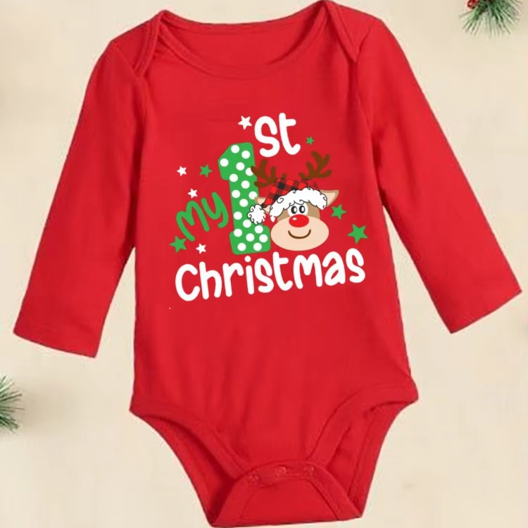 Adorable Holiday Reindeer Baby Onesie