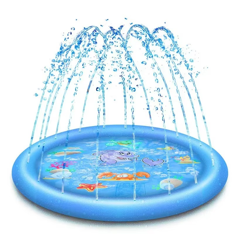 Large Pet Water Play Mat with Built-in Sprinkler System - Hehif