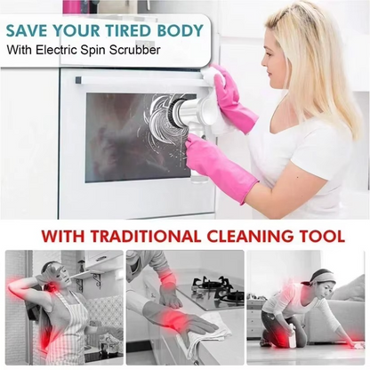 Rechargeable Spin Brush Cleaner with Interchangeable Heads