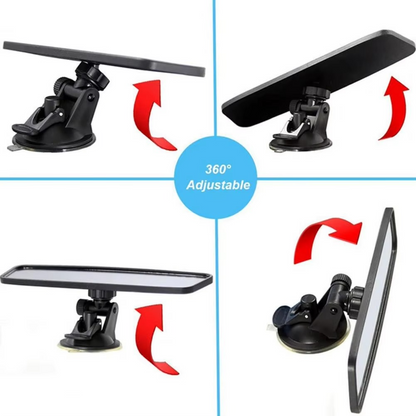 Wide Angle Clear View Backseat Mirror with Secure Grip