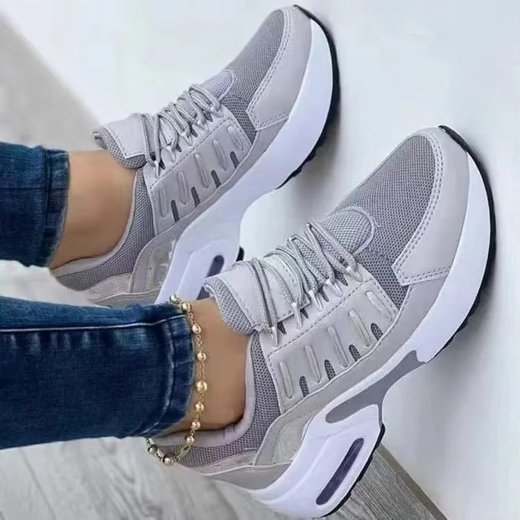 Comfortable Large Size Airy Wedge Sneakers for Ladies