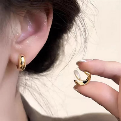 Classic Circle Huggie Earrings for Ladies
