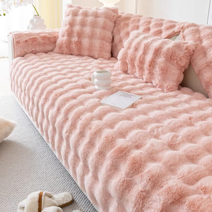 Soft Faux Fur Sofa Cover - Non Slip Couch Protector