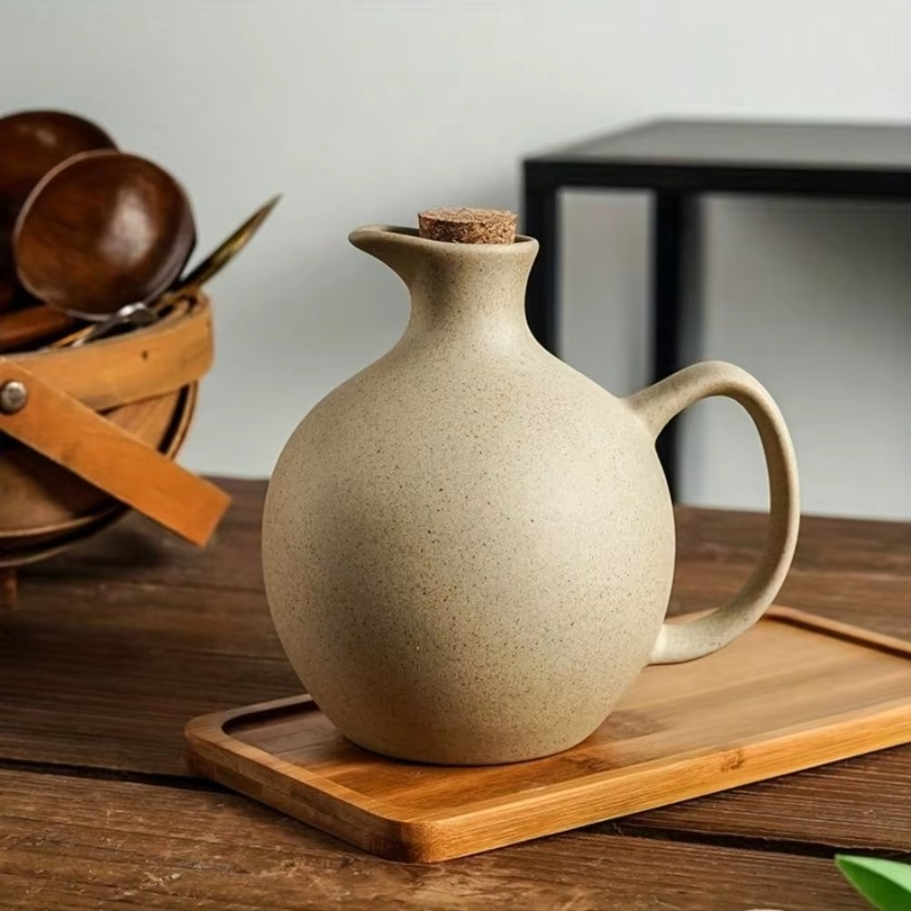 Big Ceramic Oil Dispenser Bottle for Kitchen Use