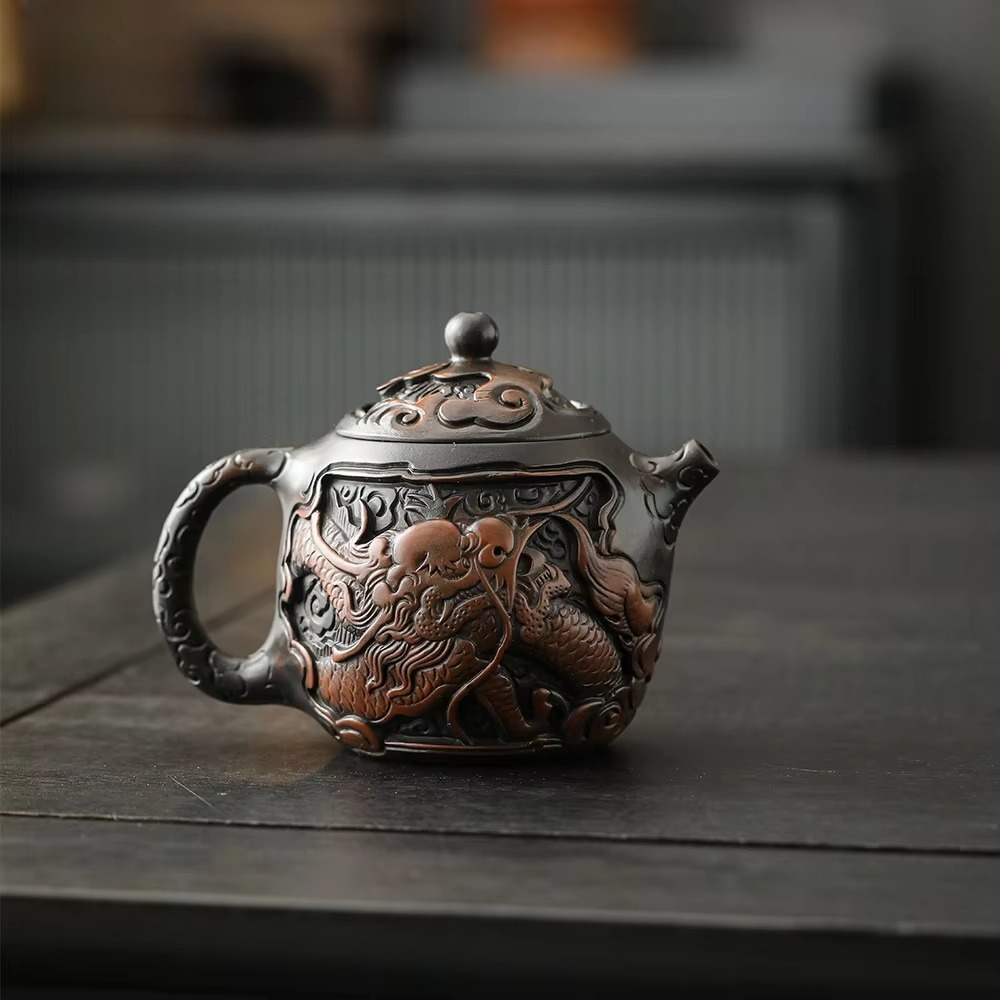 Colorful Ceramic Dragon Tea Infuser Pot