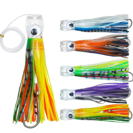 Premium 5pc Trolling Lure Set for Saltwater Fishing - Hehif