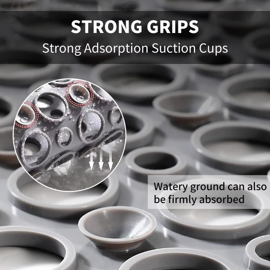 Soft Grip Non-Slip Shower Mat with Suction Cups, Mildew Resistant - Hehif