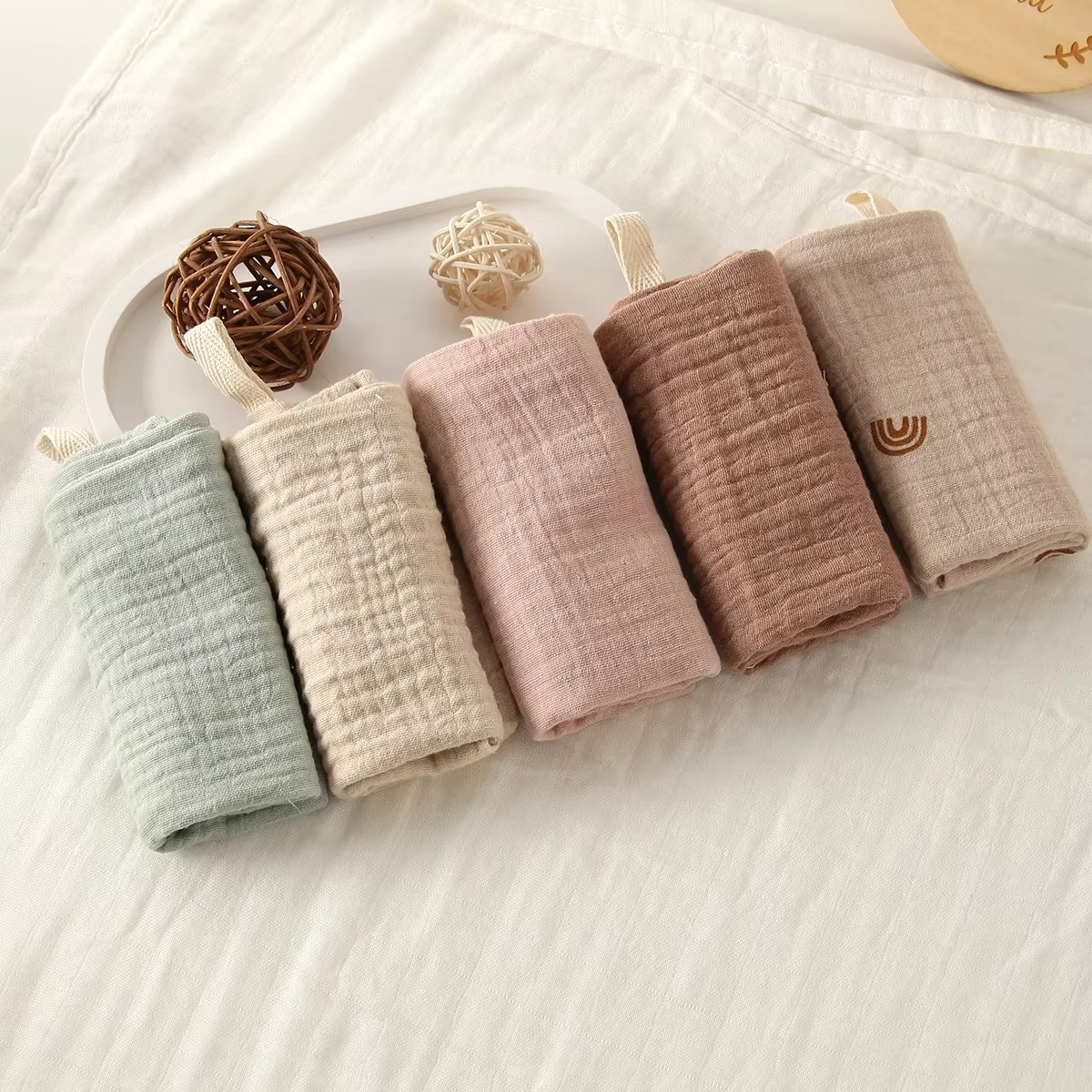 Gentle 6-Piece Organic Cotton Baby Towel Set