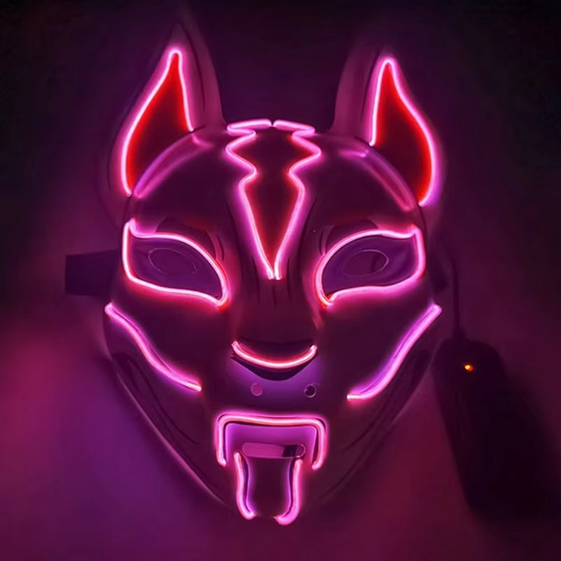 Glowing LED Fox Mask for Halloween Costume Cosplay