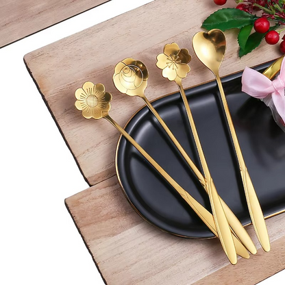 4 Piece Silverware Spoon Set Stainless Steel Flatware