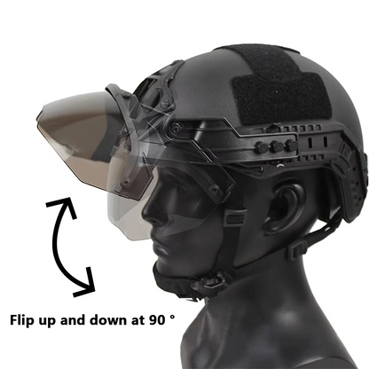 Durable Military Helmet with Clear Vision Goggles