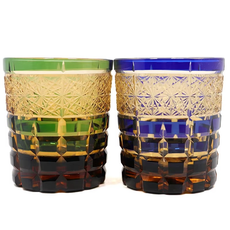 Luxury Etched Crystal Whiskey Glass Set
