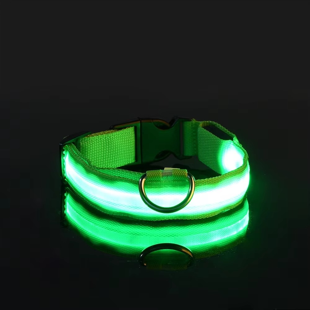 Bright Night Dog Leash with Reflective Safety Strip