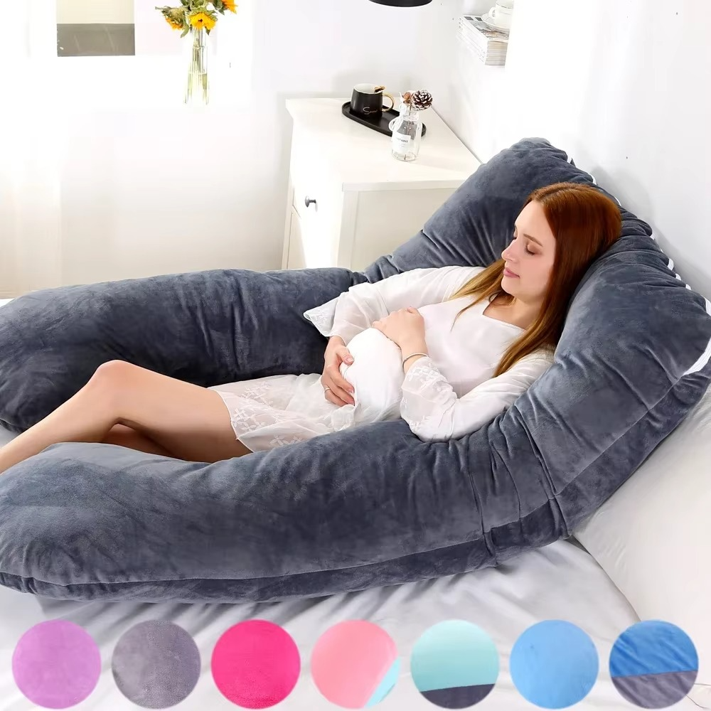 Comfortable Full Body Pillow with Plush Fleece Cover