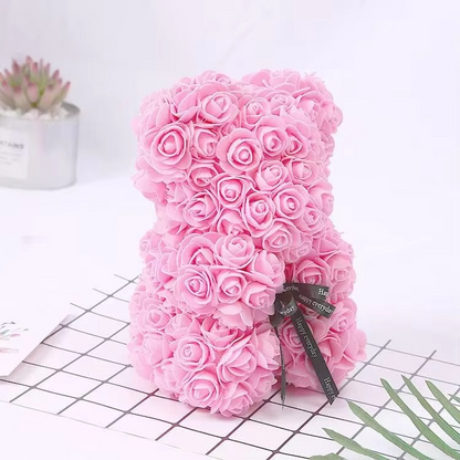 Lovely Rose Teddy Bear Figure in Gift Box