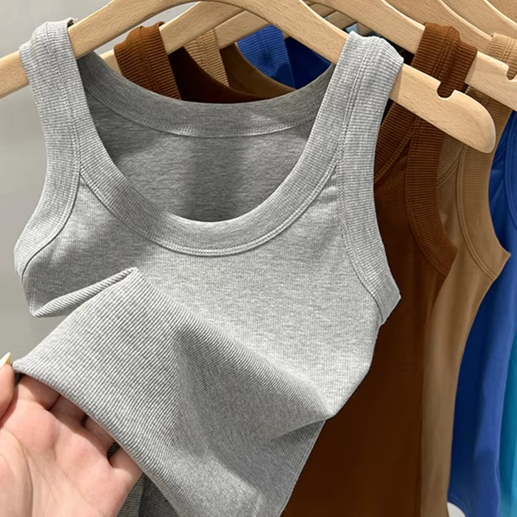 Classic Fit Women's Plain Ribbed Tank Top