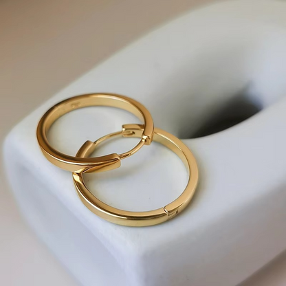 Simple Silver Large Circle Earrings for Women